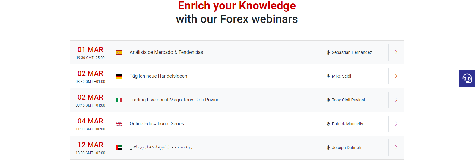 Tickmill webinars Tickmill webinars